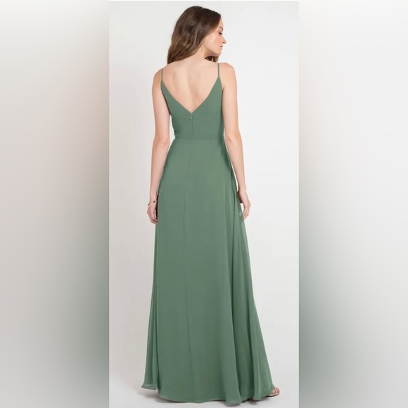 jenny yoo green dress Apple Green Halter Chiffon Formal Gown main image 1